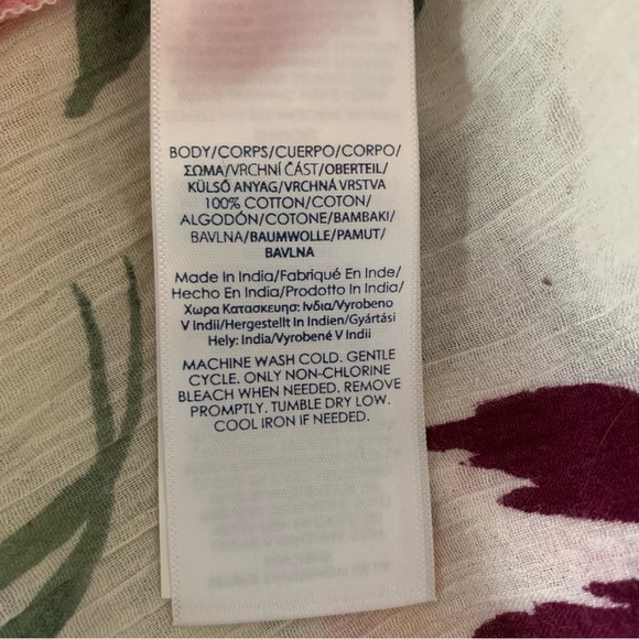 Chaps Multicolor Tropical Button Down Flowy Top 3/4 Sleeve XLP - Picture 9 of 10